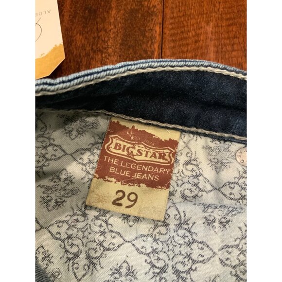 Big Star Medium Wash "Alex Skinny" Blue Denim Jeans Embroidered Pockets, Size 29 - Picture 9 of 10
